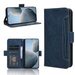 Per Xiaomi Redmi K70 / K70 Pro 5G Custodia per cellulare in pelle con texture di vitello e slot per schede (blu)