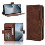 Per Xiaomi Redmi K70 / K70 Pro 5G Custodia per cellulare in pelle con texture di vitello e slot per schede (marrone)