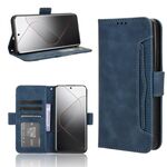 Per Xiaomi 14 Pro Custodia per telefono in pelle con texture di vitello con slot per schede (blu)