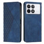 Custodia magnetica in pelle per Xiaomi Redmi K70 / K70 Pro Diamond Splicing Skin Feel (blu)