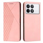 Custodia magnetica in pelle per Xiaomi Redmi K70 / K70 Pro Diamond Splicing Skin Feel (oro rosa)