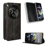 Per OPPO Find N3 / OnePlus Custodia per telefono in pelle con fibbia magnetica aperta con texture retrò (nera)