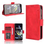Per OPPO Find N3 / OnePlus Custodia in pelle con texture di vitello e slot per schede (rossa)