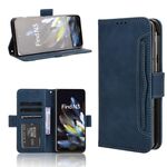 Per OPPO Find N3 / OnePlus Custodia in pelle con texture di vitello e slot per schede (blu)
