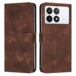 Per Xiaomi Redmi K70 / K70 Pro Custodia per telefono in pelle Dream Triangle con cordino (marrone)