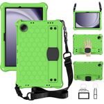 Per Samsung Galaxy Tab A9+ 11 X216B Custodia per tablet PC ibrida EVA a nido d'ape con cinturino (verde + nero)
