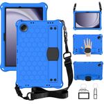 Per Samsung Galaxy Tab A9+ 11 X216B Custodia per tablet PC ibrida EVA a nido d'ape con cinturino (blu + nero)