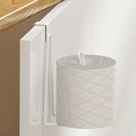 Porta asciugamani di carta da bagno, mensola a muro, gancio per fazzoletti senza perforazione (bianco)