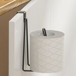 Porta asciugamani di carta da bagno, mensola a muro, gancio per fazzoletti senza perforazione (nero)