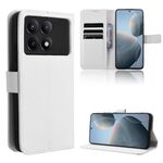 Custodia per telefono in pelle con texture diamante Xiaomi Redmi K70E / Poco X6 Pro (bianca)