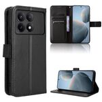 Custodia per telefono in pelle con texture diamante Xiaomi Redmi K70E / Poco X6 Pro (nera)