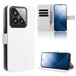 Per la custodia del telefono in pelle con texture diamante Xiaomi 14 (bianca)
