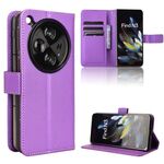 Per OPPO Find N3 / OnePlus Custodia per telefono in pelle con texture a diamante aperta (viola)