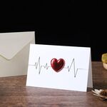 Biglietto di auguri di San Valentino con cuore tridimensionale, biglietti di benedizioni, messaggi con buste, specifiche: ECG