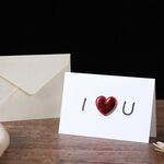 Biglietto d'auguri di San Valentino con cuore tridimensionale, biglietti di benedizioni, messaggi con buste, specifiche: I Heart U