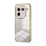 Per vivo iQOO 12 Pro Custodia per telefono con foro sottile con placcatura trasparente (oro)