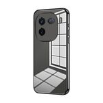 Per vivo iQOO 12 Pro Custodia per telefono con foro sottile con placcatura trasparente (nera)
