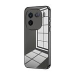 Per vivo iQOO 12 Custodia per telefono con foro sottile con placcatura trasparente (nera)