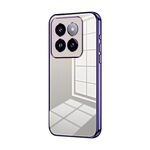Per la custodia del telefono con foro fine con placcatura trasparente Xiaomi 14 Pro (viola)