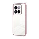 Per la custodia del telefono con foro fine con placcatura trasparente Xiaomi 14 Pro (rosa)