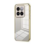 Per la custodia del telefono con foro fine con placcatura trasparente Xiaomi 14 Pro (oro)