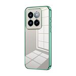 Per la custodia del telefono con foro fine con placcatura trasparente Xiaomi 14 Pro (verde)