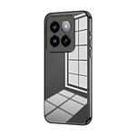 Per Xiaomi 14 Pro Custodia per telefono con foro sottile con placcatura trasparente (nera)
