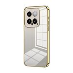 Per Xiaomi 14 Custodia per telefono con foro fine con placcatura trasparente (oro)