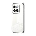 Per Xiaomi 14 Custodia per telefono con foro fine con placcatura trasparente (argento)
