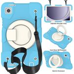Custodia per tablet PC ibrida in silicone per Samsung Galaxy Tab A9 8.7 2023 con tracolla (blu cielo)