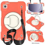 Per Samsung Galaxy Tab A9 8.7 2023 Custodia tablet PC ibrida in silicone con tracolla (arancione corallo)