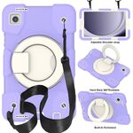 Per Samsung Galaxy Tab A9 8.7 2023 Custodia tablet PC ibrida in silicone con tracolla (viola)