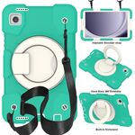 Custodia per tablet PC ibrida in silicone per Samsung Galaxy Tab A9 8.7 2023 con tracolla (verde menta)