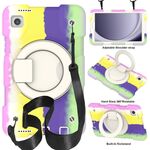 Per Samsung Galaxy Tab A9 8.7 2023 Custodia per tablet PC ibrida in silicone con tracolla (colorato viola)