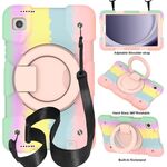 Per Samsung Galaxy Tab A9 8.7 2023 Custodia per tablet PC ibrida in silicone con tracolla (colorato oro rosa)