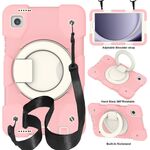 Custodia per tablet PC ibrida in silicone per Samsung Galaxy Tab A9 8.7 2023 con tracolla (rosa)