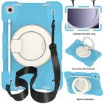 Per Samsung Galaxy Tab A9+ 11 2023 Custodia tablet PC ibrida in silicone con tracolla (blu cielo)