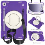 Per Samsung Galaxy Tab A9+ 11 2023 Custodia tablet PC ibrida in silicone con tracolla (viola blu)