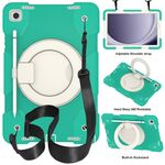Custodia per tablet PC ibrida in silicone per Samsung Galaxy Tab A9+ 11 2023 con tracolla (verde menta)