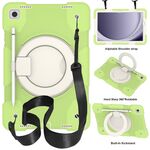 Per Samsung Galaxy Tab A9+ 11 2023 Custodia tablet PC ibrida in silicone con tracolla (verde)