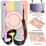 Per Samsung Galaxy Tab A9+ 11 2023 Custodia per tablet PC ibrida in silicone con tracolla (colorato oro rosa)
