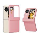 Per OPPO Find N3 Flip 3 in 1 Custodia protettiva per telefono con texture in fibra di carbonio con decalcomania all-inclusive (rosa)