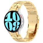Per Samsung Galaxy Watch 6/6 Cinturino per orologio in acciaio inossidabile stile classico con pulsanti (oro)