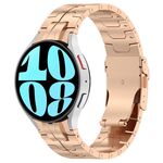 Per Samsung Galaxy Watch 6/6 cinturino in acciaio inossidabile stile classico con bottoni (oro rosa)
