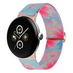 Per Google Pixel Watch 2 / Pixel Watch Cinturino in nylon colorato dipinto (farfalla floreale)