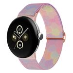 Per Google Pixel Watch 2 / Pixel Watch Cinturino in nylon colorato dipinto (Symphony Bubbles)