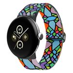 Per Google Pixel Watch 2 / Pixel Watch Cinturino in nylon colorato dipinto (arcobaleno geometrico)