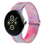 Per Google Pixel Watch 2 / Pixel Watch cinturino in nylon colorato dipinto (viola blu)