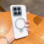 Custodia per telefono antiurto in TPU con supporto Xiaomi 14 (bianca)