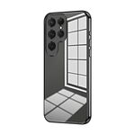 Per Samsung Galaxy S24 Ultra 5G Custodia per telefono con foro sottile con placcatura trasparente (nera)